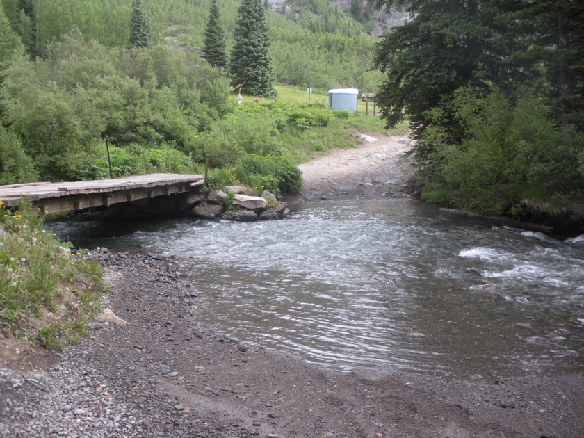 Creek crossing near camp bird